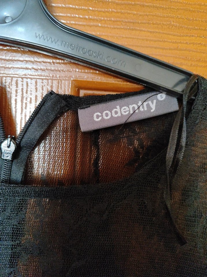 Siyah Dantelli Kısa Kollu Uzun Tulum - Görsel 5