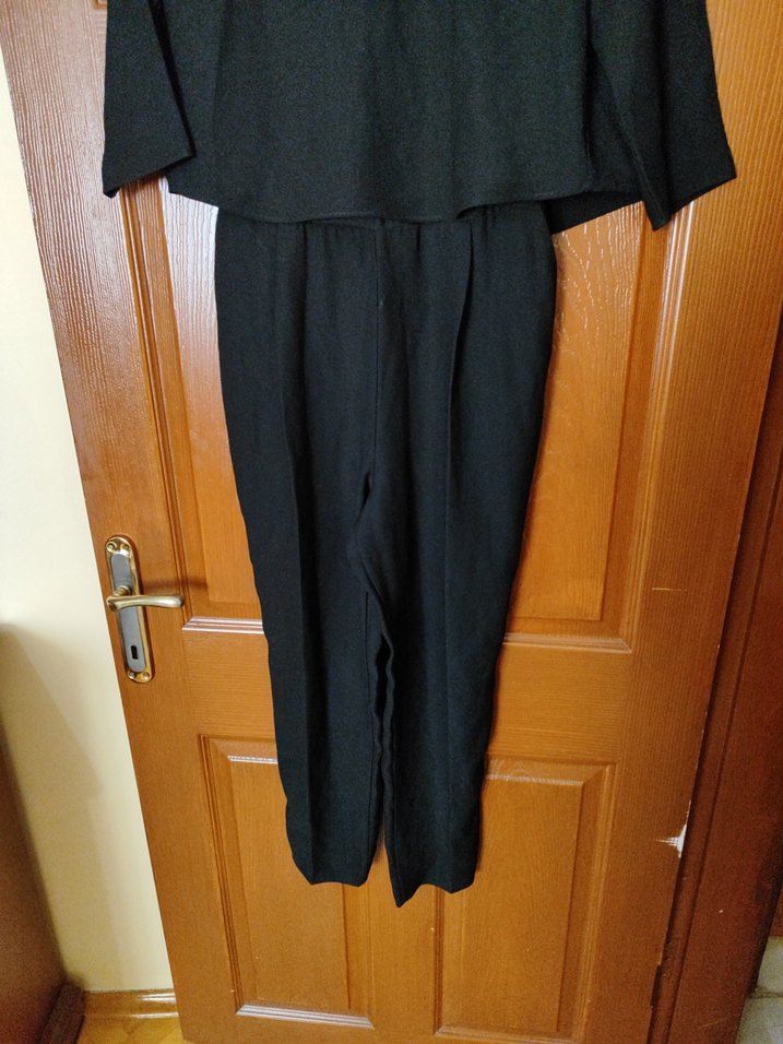 Kadın Siyah Kemerli Uzun Tulum - Görsel 3