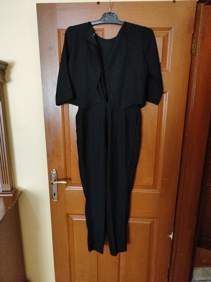 Kadın Siyah Kemerli Uzun Tulum - Görsel 5