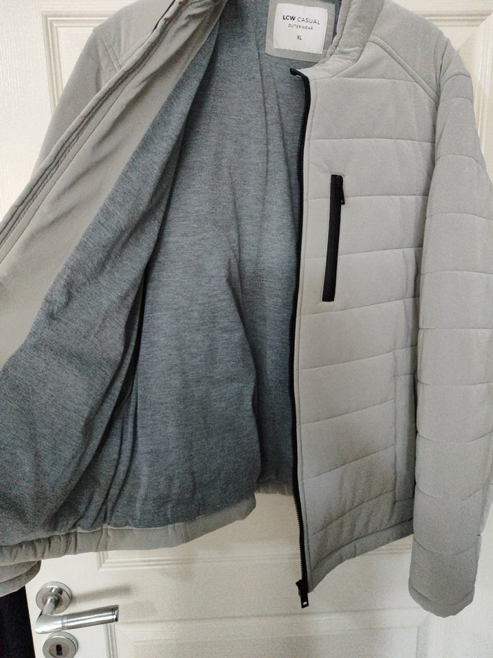 Gri Fermuarlı Erkek Ceket - Görsel 4