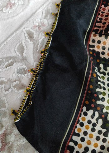 Dantel Detaylı Çok Renkli Kadın Fular - Görsel 2