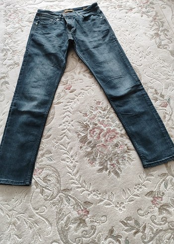 Gri Erkek Denim Pantolon, Regular Fit, Midi Boy - Görsel 2