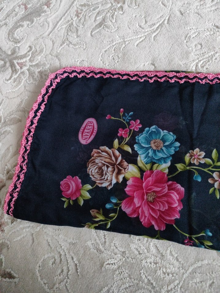 Dantel Detaylı Çok Renkli Bohem Kadın Fuları - Görsel 3