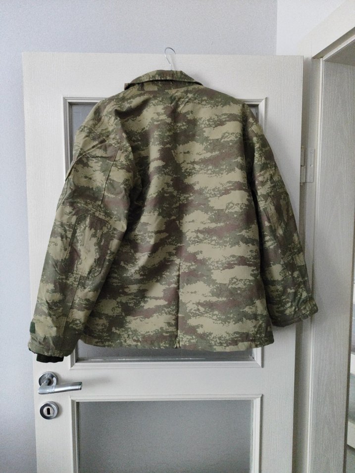 Erkek Kamuflaj Düğmeli Midi Mont - Görsel 4