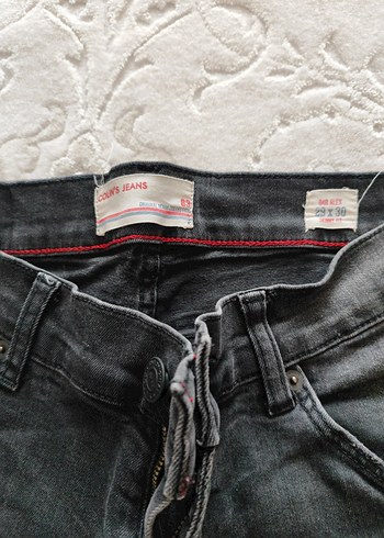 Siyah erkek Denim Jean, Normal Boy, Bağcıklı - Görsel 5