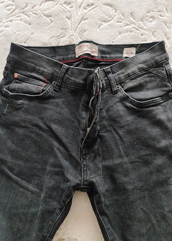 Siyah erkek Denim Jean, Normal Boy, Bağcıklı - Görsel 3