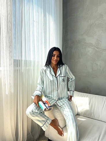 Victoria s Secret VS Mavi pamuk pijama