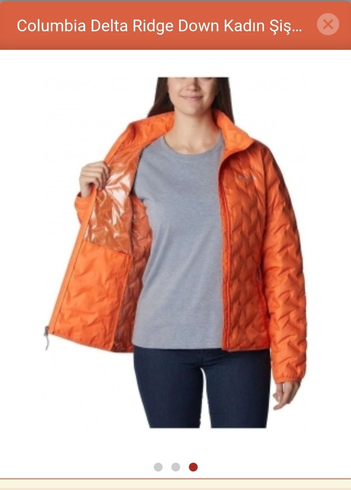 columbia orjinal Parlak turuncu Kadın Fermuarlı Ceket - Görsel 3