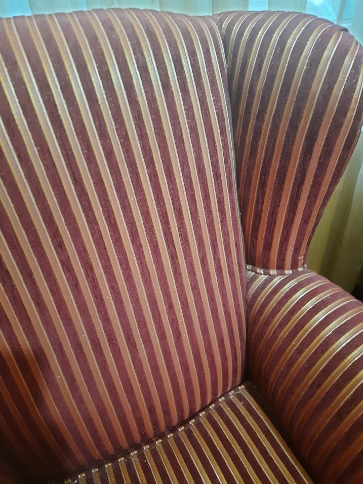 2 adet Bordo Çizgili Modern Klasik Koltuk Örtüsü - Görsel 4