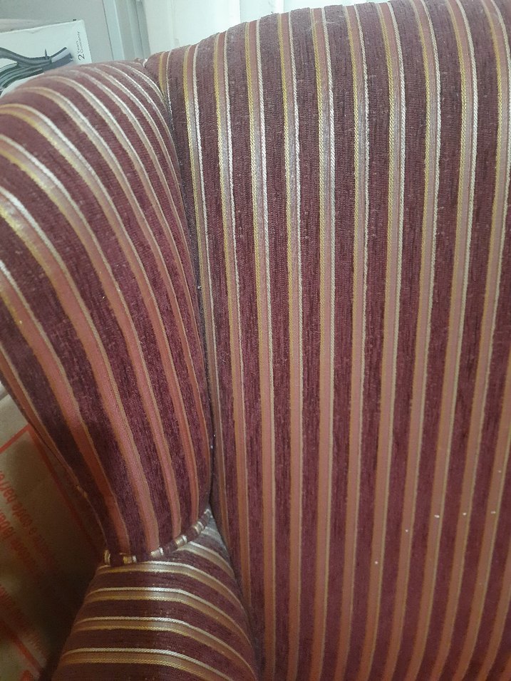 2 adet Bordo Çizgili Modern Klasik Koltuk Örtüsü - Görsel 2