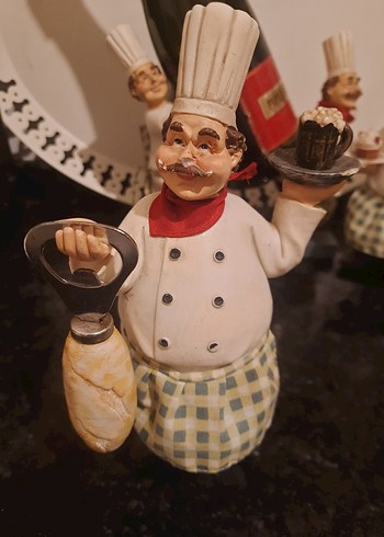 Şef Temalı Şarap Tutucu Biblo Seti - Görsel 9