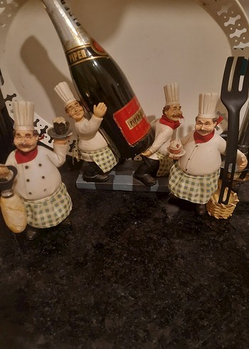 Şef Temalı Şarap Tutucu Biblo Seti - Görsel 8