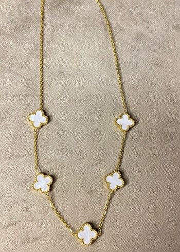  Beden Van cleef Çelik kolye yonca çift taraflı kadın kolye