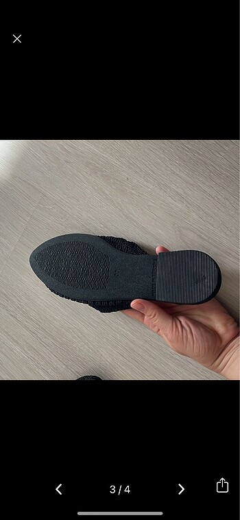 Zara 39 numara siyah hasır terlik