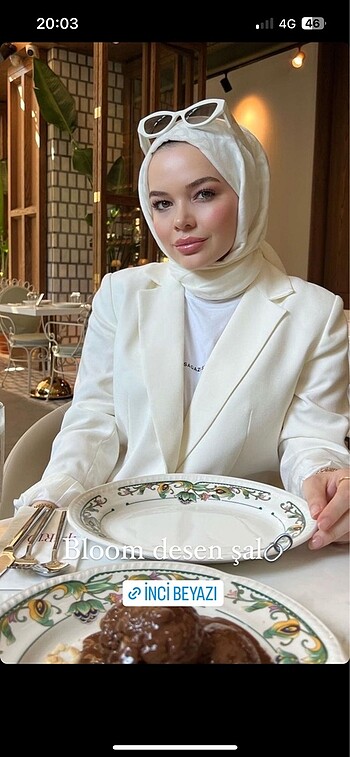 Valorscarf bloom gümüş grı /fıldısı /ıncı beyaz