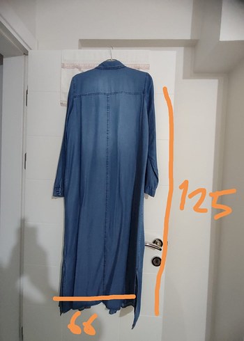 SETREMS marka Düğmeli Uzun Denim Elbise - Görsel 5