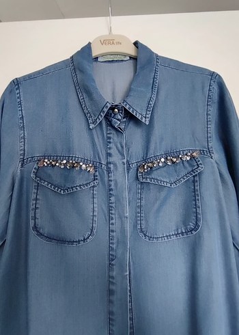 SETREMS marka Düğmeli Uzun Denim Elbise - Görsel 3