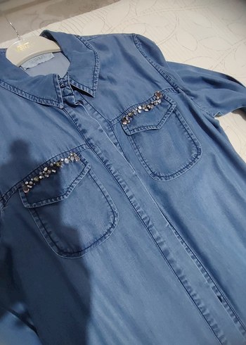 SETREMS marka Düğmeli Uzun Denim Elbise - Görsel 6