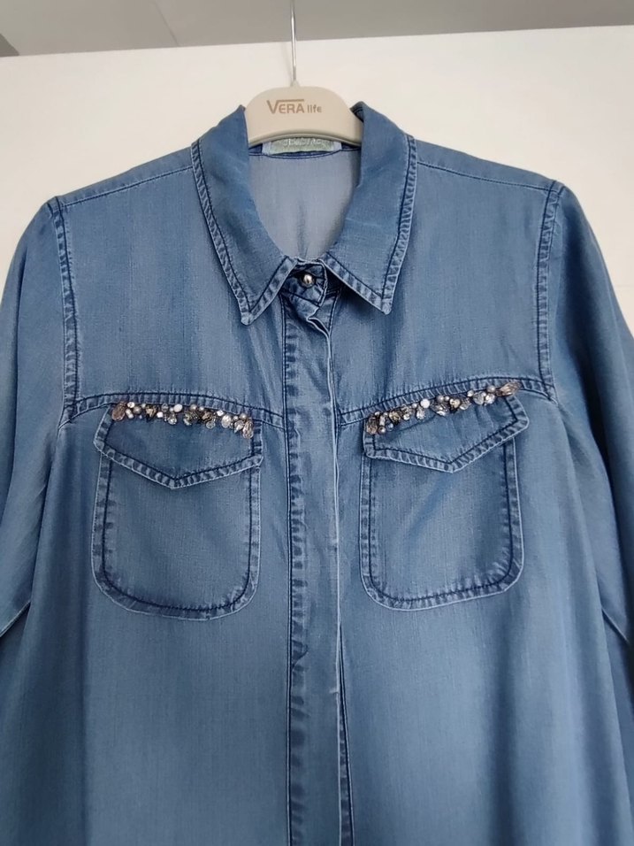 SETREMS marka Düğmeli Uzun Denim Elbise - Görsel 3