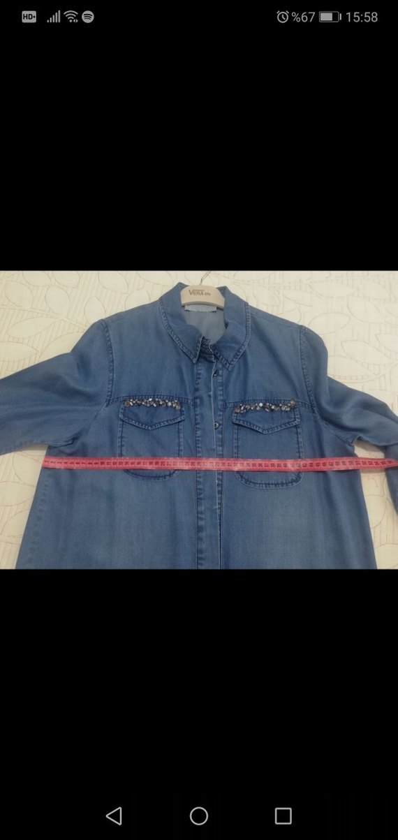 SETREMS marka Düğmeli Uzun Denim Elbise - Görsel 4