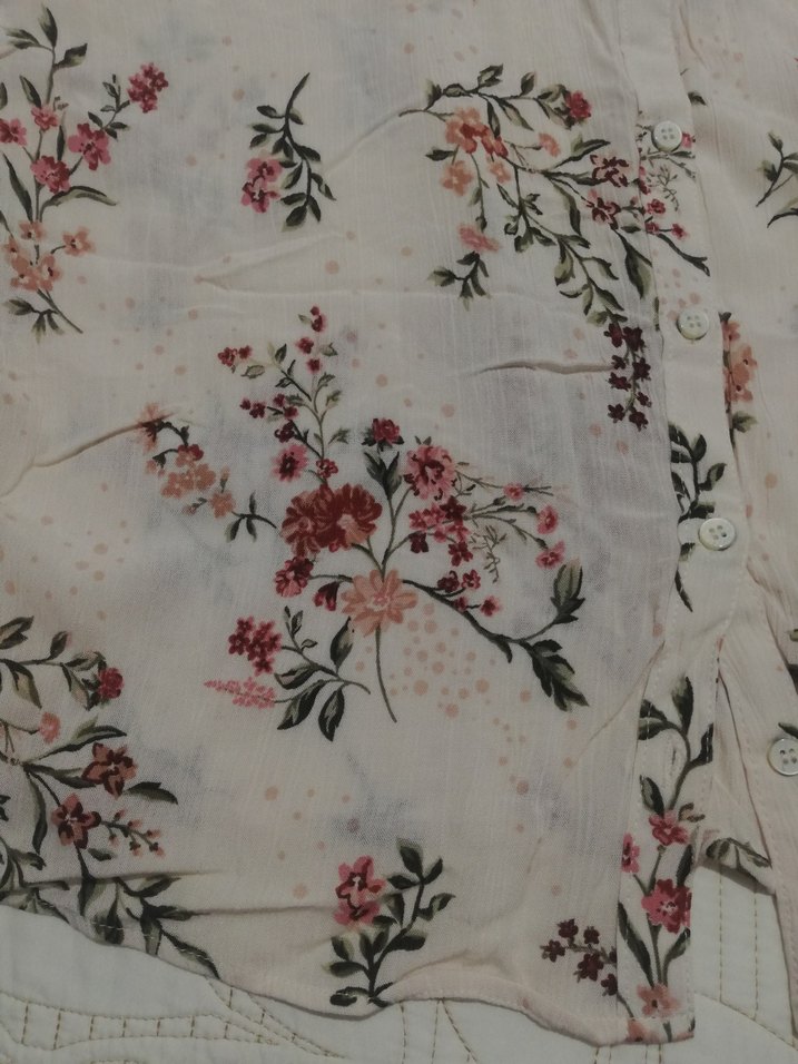 Bej Çiçek Desenli Bohem Kadın Gömlek - Görsel 4