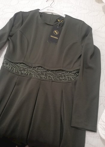 Haki renk elbise - Görsel 3