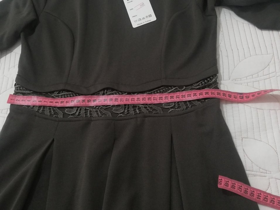 Haki renk elbise - Görsel 2