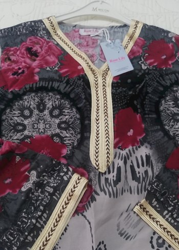 Uzun Kollu Bohem Desenli Uzun Elbise - Görsel 3