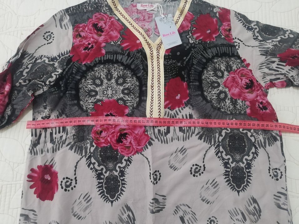 Uzun Kollu Bohem Desenli Uzun Elbise - Görsel 2