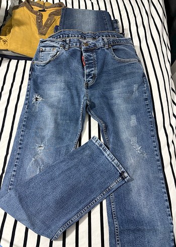 Gri Mavi Regular Fit Erkek Kot Pantolon - Görsel 4