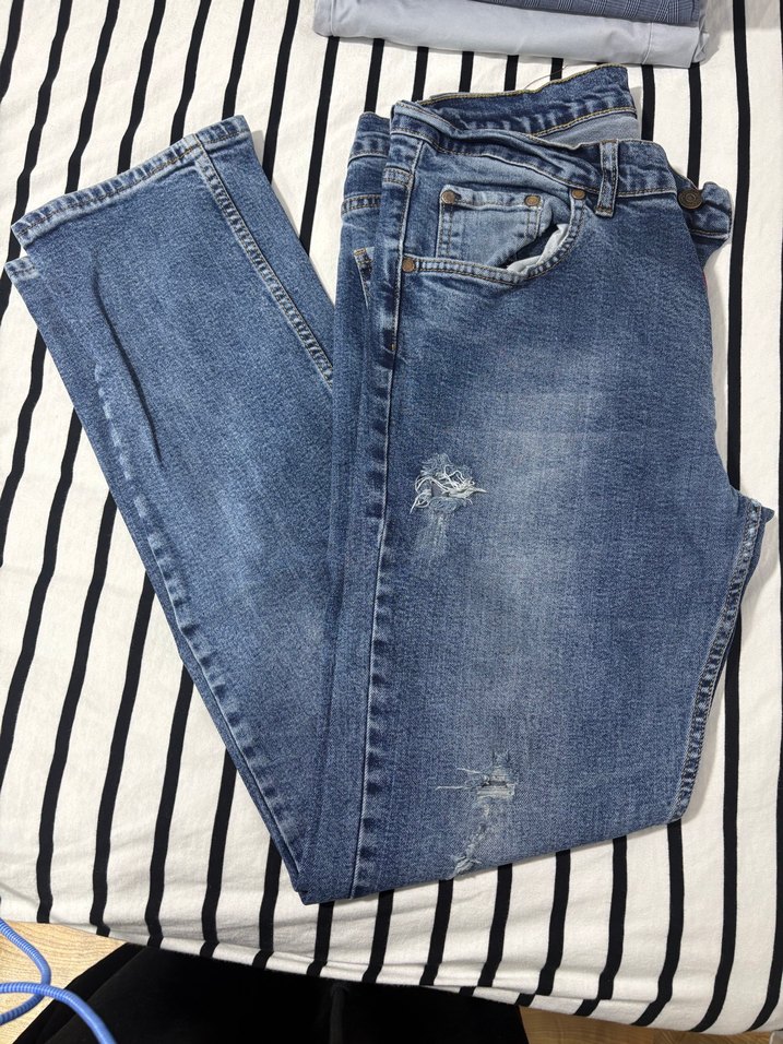 Gri Mavi Regular Fit Erkek Kot Pantolon - Görsel 3