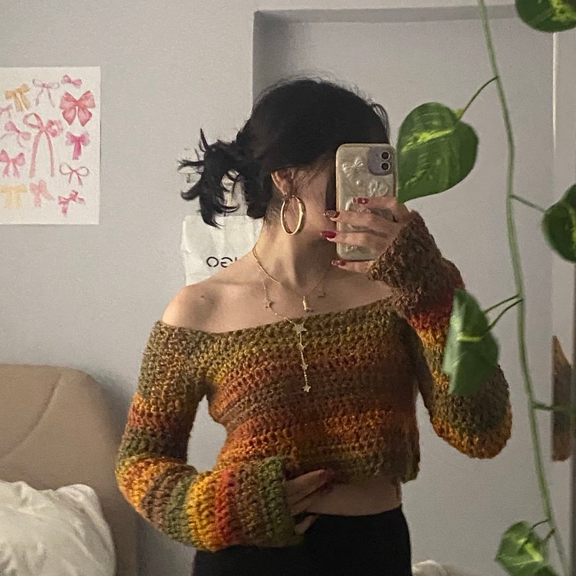 Bohem Çok Renkli Triko Kadın Kazak - Görsel 2