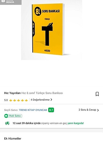 8. Sınıf hız yayınları türkçe 
