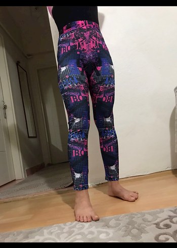Diğer Renkli Tie-Dye Desenli Kadın Spor Tayt