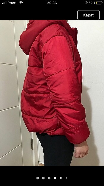 s Beden kırmızı Renk Şişme mont