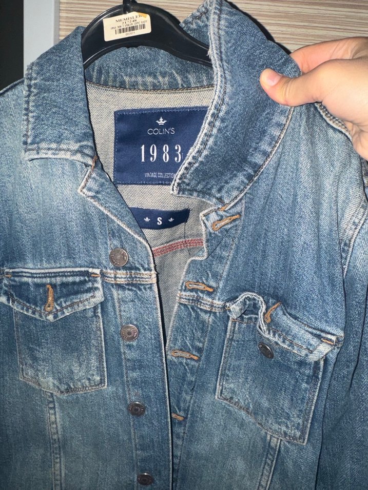 Düğmeli Fit Kesim Mavi Kadın Denim Ceket - Görsel 2