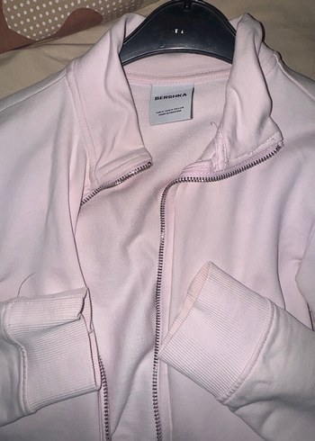 Kadın Pembe Fermuarlı Yüksek Yaka Sweatshirt BERSHKA - Görsel 2