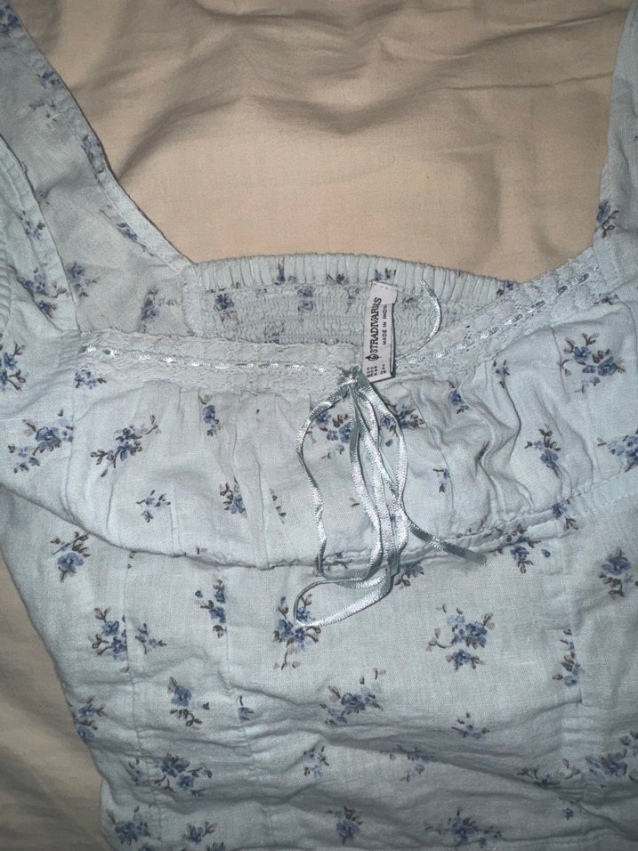 Nakışlı Bohem Keten Crop Top - Görsel 2