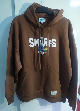 Smurfs Kahverengi Oversize Sweatshirt