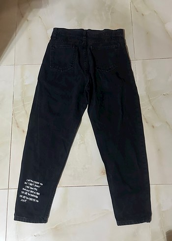 Siyah Midi Boy Basic Kadın Kot Pantolon - Görsel 2