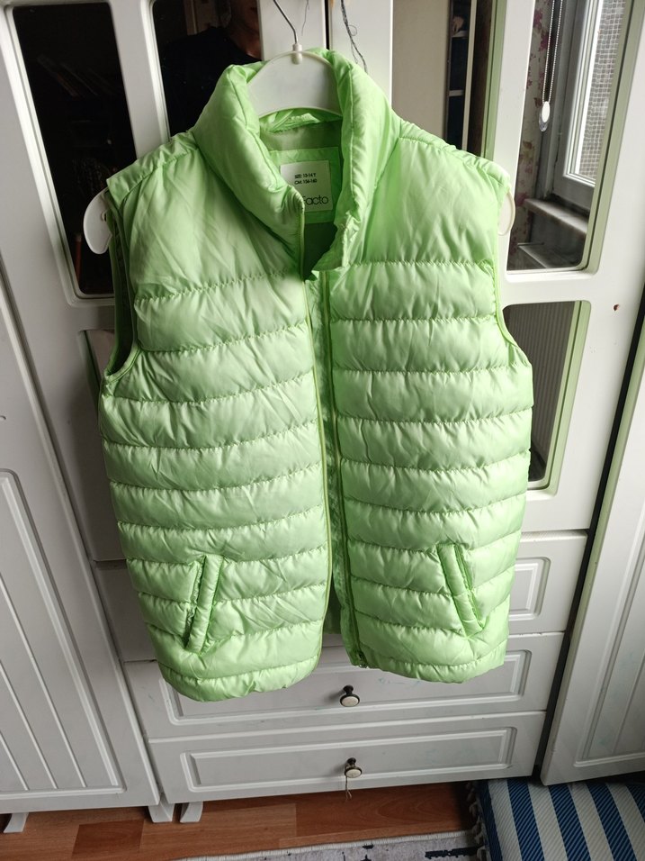 Kız Çocuk Çok Renkli Bağlama Desenli Yelek - Görsel 3