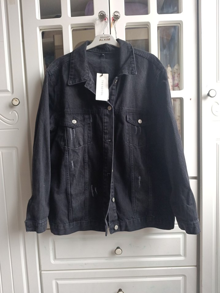 Siyah Düğmeli Kadın Denim Ceket - Görsel 5