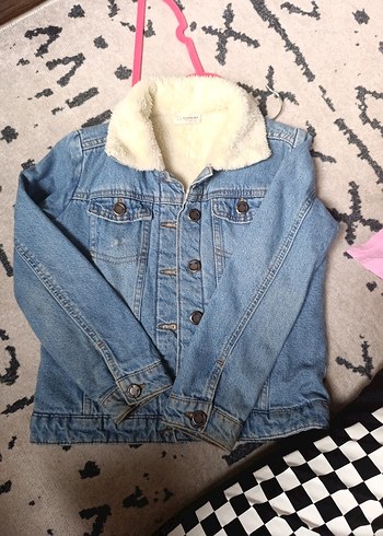 çocuk Mavi Düğmeli Kot Ceket - Görsel 2