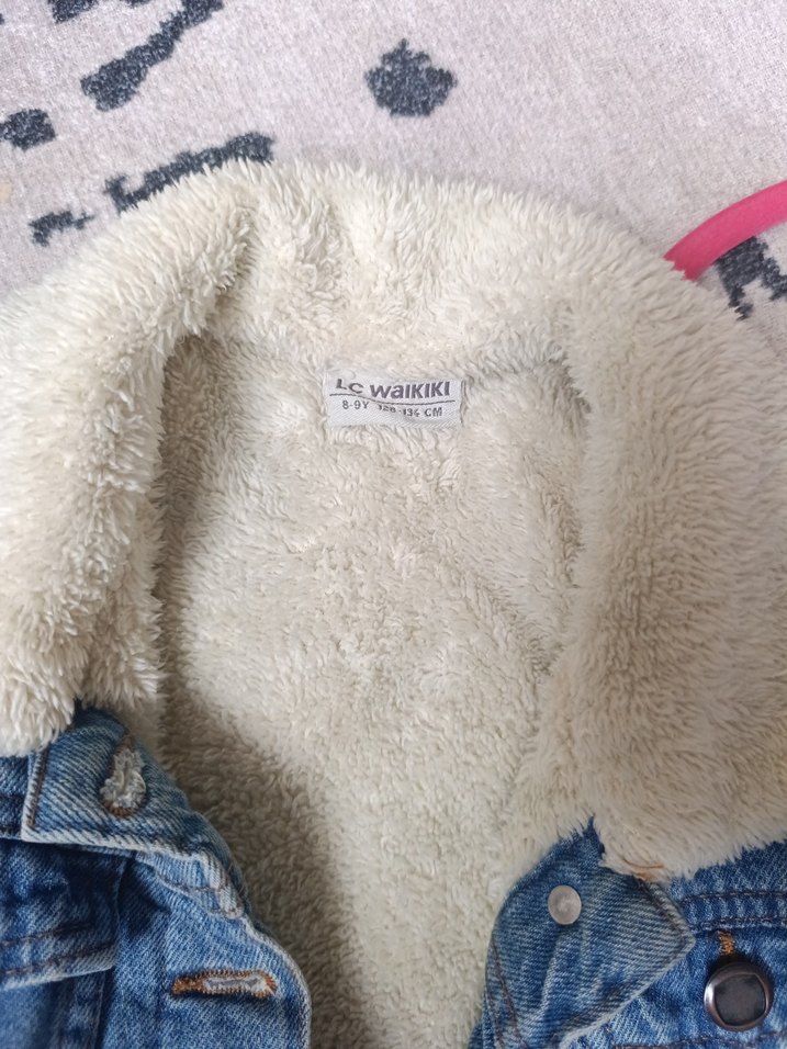 çocuk Mavi Düğmeli Kot Ceket - Görsel 3