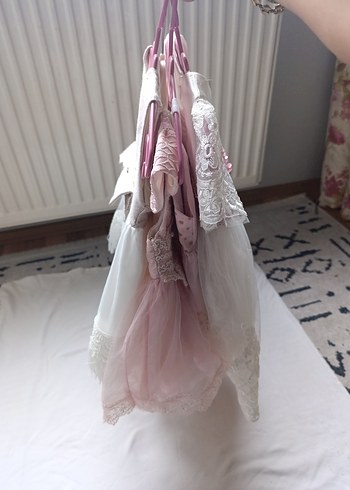 Kız Çocuk Beyaz Dantel İşlemeli Straplez Elbise - Görsel 6