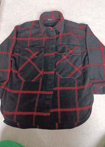 Düğmeli Kırmızı Kareli Kadın Gömlek - Görsel 4