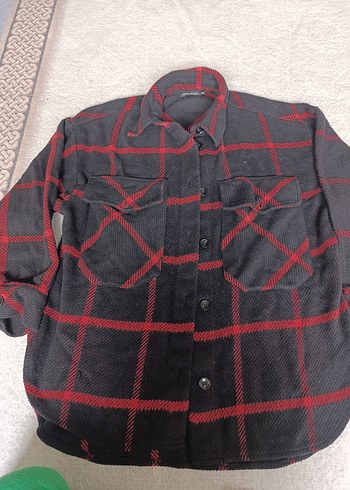 Düğmeli Kırmızı Kareli Kadın Gömlek - Görsel 2