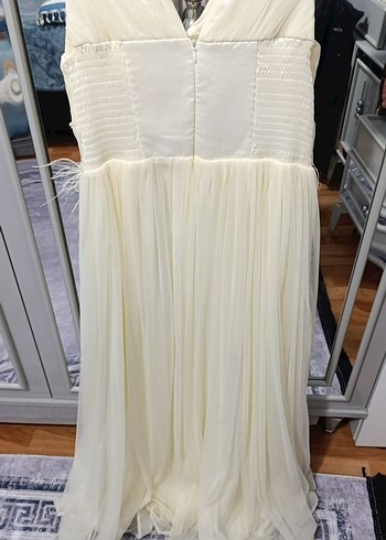 V yaka, ince askılı bohem gelinlik - Görsel 2