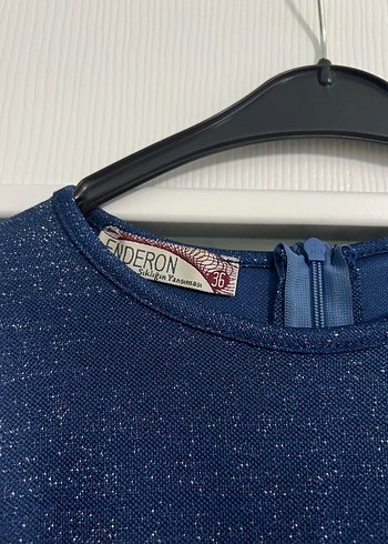 Kemerli Lacivert Uzun Kollu Uzun Elbise - Görsel 4