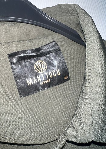 Düğmeli Uzun Kadın Ferace- Haki - Görsel 4